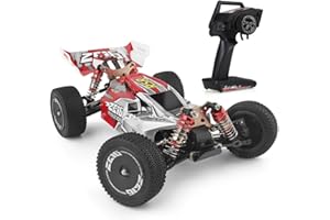 Kavolet Wltoys XKS 144001 RC Car 60km / h tracción 4X4 emisora LCD 1:14 Alta Velocidad,1/14 2.4GHz RC Buggy 4WD Racing Off-Road Drift Car RTR, con 1500mAh Batería (Rojo), para mujeres.