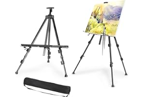 ‎BALLSHOP BALLSHOP Aluminium Staffelei 52-160cm Verstellbar Feldstaffelei Schwarz Anzeigen Atelierstaffelei Stativ Dreifuss Stand +Tasche Für Leinwand Poster Hochzeit Skizzieren Malen