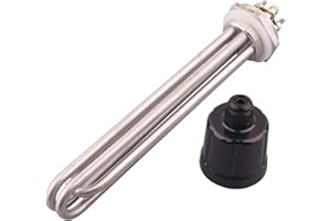 DERNORD Elemento calefactor de 1.25 pulgadas tipo 3U calentador de caldera de agua eléctrica BSP rosca brida de acero inoxidable 220V/380V 4500W