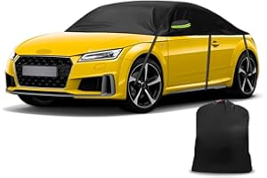 JINSENTGG Half Car Cover Replacement for Audi TT 1998-2024, Soft Top Roof Protector Car Cover Waterproof, Half Garage with Straps UV Resistant for All Weather, UV Resistant Rain Sun Dust Protection