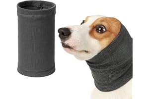 KOLZEMV Paraorecchie e Scaldacollo per Cani e Gatti - Cuffie Con Cappuccio per Protezione dell'Udito e dal Rumore - Copri Orecchie per Collo (L)