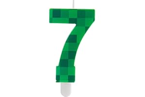 YIRAN Geburtstagskerzen Zahlen 7,Pixel Geburtstagskerzen Kerze,Grün Kerzen Geburtstag,Tortendeko Geburtstag, Cartoon Gaming Themen für Mädchen Jungen Kinder Geburtstagskerzen Torteparty Deko