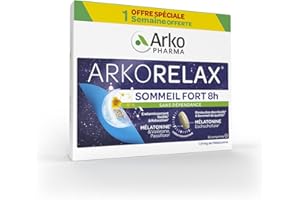 Arkopharma - Arkorelax Sommeil Fort 8 heures XL - Permet de retrouver un sommeil de qualité, sans dépendance - 30 comprimés