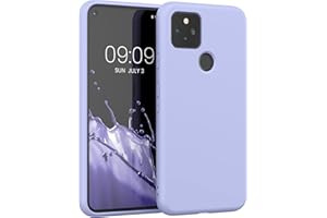 kwmobile Carcasa Compatible con Google Pixel 5 Funda de Silicona - Flexible con Interior de Microfibra - Suave Protector antigolpes - Lavanda Pastel