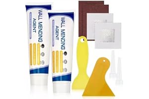 Deuvuo Spachtelmasse Weiß Innen, Wand Reparatur Reparaturspachtel Set Für Löcher Wand Füllen, Bohrlöcher Verschließen & Wandfarbe Ausbessern Weiß – Fertigspachtel mit Spachtel, Schleifpapier & Flicken