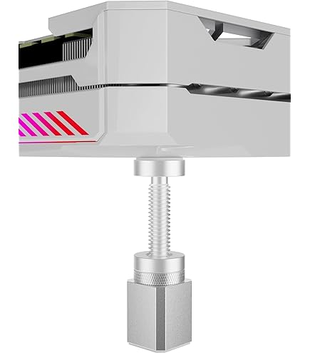PetGlimmer Supporto per scheda grafica, bianco, supporto per scheda grafica regolabile in altezza, 74-120 mm, GPU Sag Bracket, in lega di alluminio, supporto GPU per scheda grafica, scheda video