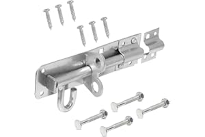 ZAVIA Brenton Bolt Sliding Door Lock for Bedroom Patio Door Security - 8” (202mm) Powder Coated Zinc Plate Galvanised Gate Latch Garden Shed Gate Bolts for Wooden Gates (Silver)