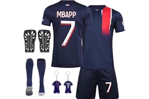 Sidesea Children's Football Jersey with Socks, Shin Pads and Key Ring - Home/Away Jersey for Boys
