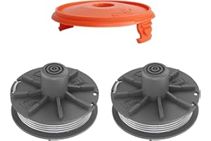 LUOLETY Linia szpuli do podkaszarki do Gardena 05307-20, 1,65 mm, 6,1 m, szpule, kompatybilna z Art 8846-8848 Art 9805-9809, zapasowa szpula z nakrętką (2 szpule + 1 nasadka)