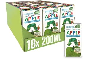 Cawston Press The Very Hungry Caterpillar Fruit Water Kids Drink | Pressed Apple Flavoured Water | 200ml x 18 Pack Apple Juice Cartons | School Approved – No Added Sugar – Vegan | For Kids Lunchbox