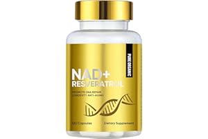 ATUIO Resveratrolo Puro Integratore di NAD+, 1000MG ad Assorbimento Migliorato con TMG, Alternativa al Nicotinamide Riboside per le Cellule, Anti-invecchiamento e Riparazione del DNA-120 Capsules