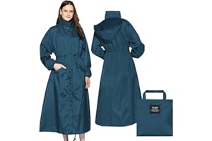 Nsyee Rain Coats for Women, Waterproof Long Raincoats with Hood, Lightweight Ladies Raincoat, Quick Dry raincoat women, Womens Long Raincoat, Rain coat for Bike Moto and Hiking
