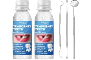 CARRENEU 2Pcs Zahnreparaturset Zahn Reparatur Set Zahnfüllung Selber Machen Zahnzement Selbsthärtend Dauerhaft Zahnreparatur Zahnkleber für Zähne Provisorischer Zahnersatz Selber Machen mit 3 Werkzeugen(30ml)