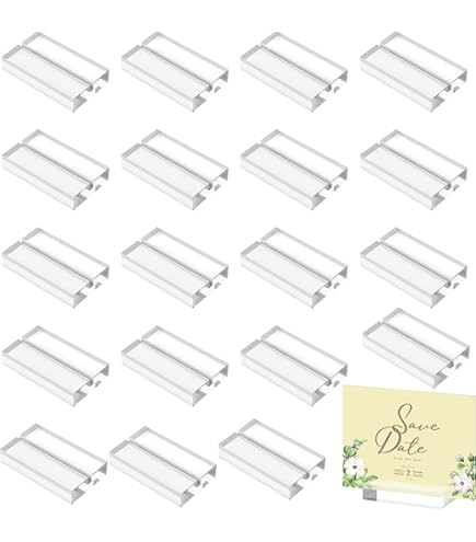 12x Acryl Tischkartenhalter, Transparent – Für Hochzeit, Menü, Büro