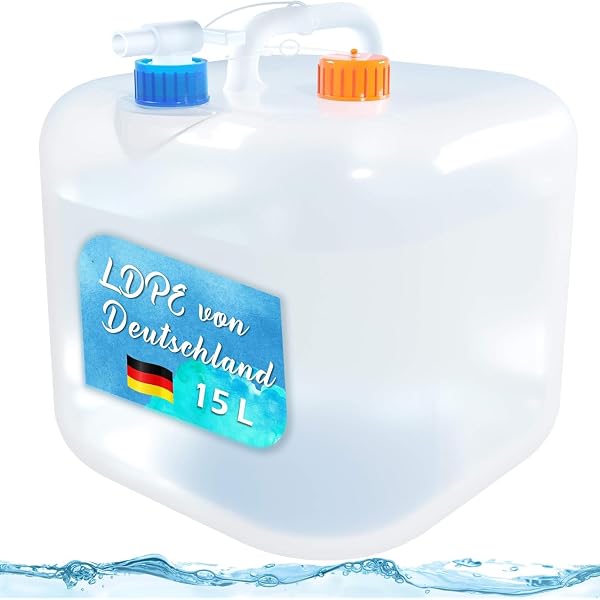 Lot De 2 Bidons D’eau Pliables De 10 L – Avec Couvercle étanche, Sans BPA, En PE Sûr – Pour Camping, Randonnée Et Voyage – Résistant De -30°C à +60°C