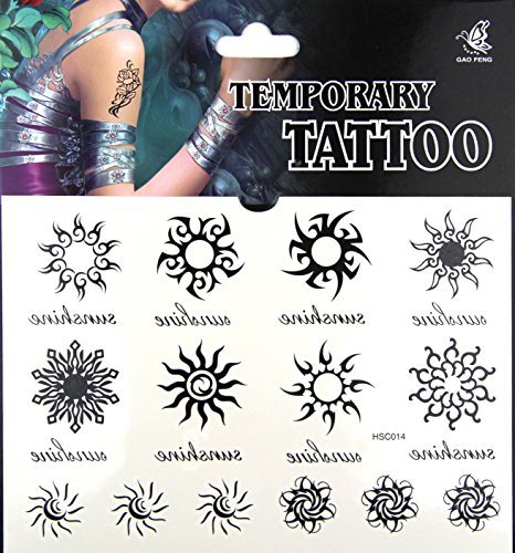 Sun Totem Water Transfer Flash Fake Temporary Tattoo Stickers Tattoos Makeup