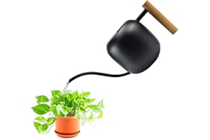 LPAMABA 1,2L Gießkanne Indoor Giesskanne Metall Edelstahl Gießkanne Klein Blumengießkanne für Zimmerpflanzen Sukkulenten Mini Gießkanne Schwarz Gartengießkanne 40Oz