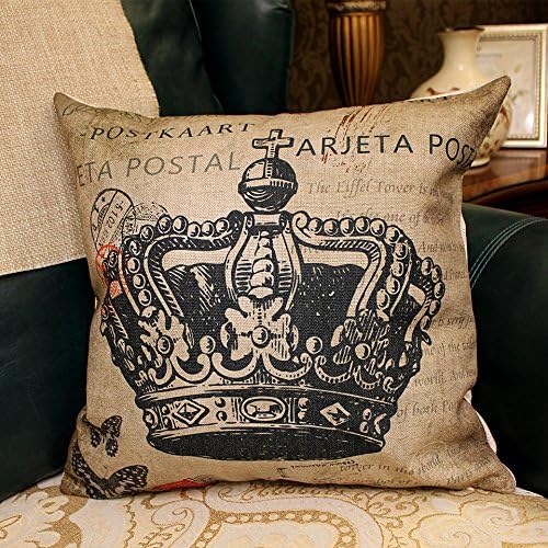 Baozengry Mining Cotton Cushion Sofa Pillow Nostalgia Bedside Kits,45X45Cm (Pillowcase Pillow Core),Left Under The Double Crown