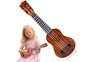KUWUNG Chitarra per Bambini, 38cm Ukulele Bambini con 4 Corde Regolabili, Chitarra Giocattolo per Bambino Piccoli e Principianti