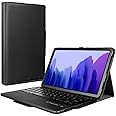 TECHGEAR Keyboard Case for Samsung Galaxy Tab A7 10.4" 2022/2020 (SM-T500 T503 T505 T509) [Strike Folio] PU Leather Stand Case with Built in Detachable Bluetooth Wireless UK QWERTY Keyboard (Black)