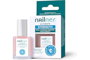 Nailner Ultimate Nail Strengthening Treatment – Nail Polish Strengthener for Damaged Nails – Scientifically Developed to Revitalise, Nourish & Fortify Nails – Glossy Light-Rose Nail Varnish – 10ml