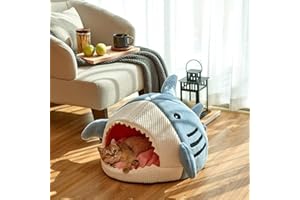 GEHANICO Hai Katzenbett Hundehaus Katzenbett Höhle Haustierbett Katzenbetten Katzen höhle katzenbox Katze kallax Super weich und warm (S)