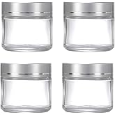 4 Adet 50 ml Boş Şeffaf Cam Seyahat Krem ve Organizer Kavanozu Kozmetik Şişesi