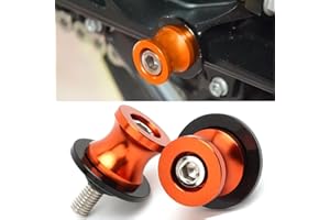 QJY-MOTOR PART-STORE 2pcs Diabolos M10*1.25 Moto 10mm Bobine Tornillos Universal para Duke 125 250 390 Z750 Ninja 250R ZX-10R ZX-6R FZR 1000 400 600R-Naranja
