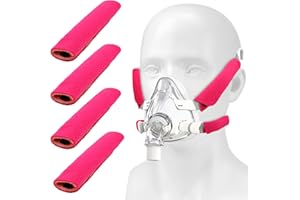 XIHIRCD 4pcs Positive Pressure Headgear Strap Covers for CPAP, Soft Positive Pressure Face Cushion Pads Reusable Breathable Mask Accessories Strap Cushions Liners Reduce Indentation & Red Marks (Rose Red)