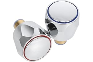 DOITOOL Manopole Rubinetto Bagno : 2sets Manopole Per Rubinetto Ottone Per Acqua Calda E Fredda Maniglie Per Sostituzione Accessori Per Cucina E Bagno Design Resistente E Duraturo