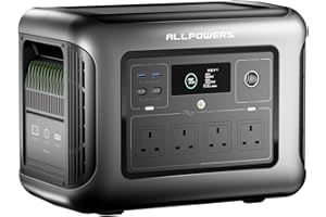 ALLPOWERS R1500 LITE Portable Power Station, 1056Wh LFP Battery Backup w/ 4 1600W AC/100W USB-C Outlets Solar Generator, Electric Generator with UPS, Fast Charging for Home, Camping, RVs, Off-Grid