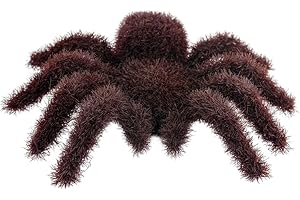 JUCHRZEY Decorazione di Ragni di Halloween Simulazione Ornamenti di Ragno di Halloween Halloween Ragno Peloso Finto Raccapricciante Decorazione Multiuso for Interni ed Esterni (Marrone Scuro