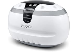 VLOXO CD-2800 Ultrasonic Cleaner Jewellery Cleaner 600ml 50W 42khz Silver Cleaner for Jewelry Ring Earring Necklace Glasses Watch Metal Coins Dentures Razots Tattoo Tools[Energy Class A+++]