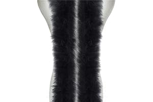 haiaxx Marabufedern, Boa, Weihnachtsbaum, Truthahnfedern, Band, Dress-up, Hochzeitskleid, Schal, DIY, Basteln, Basteln, Federn, Schwarz, 2 Meter