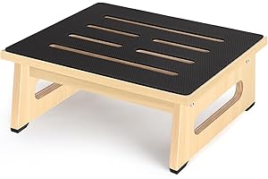RAYLOVE EIN hölzerner Tritthocker für Erwachsene und Senioren mit Rutschfester Gummiauflage, für drinnen und draußen, tragbare hölzerne Aufstehhilfe für Bad, Küche, Nachttisch und mehr (Gulanmu, 5.3 Zoll)