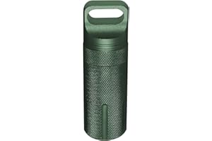 Alephnull Capsule de Vie Hermétique Étanche de Niveau Militaire, Bouteille de Sceau, Étui d'Allumette Outil Essentiel de Camping, Étui de Stockage de Survie EDC Extérieur, Boîte Sèche Compartiment de Batterie