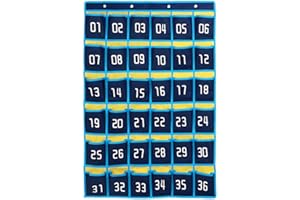 Rocita 36 poches numérotées pour tableau de téléphone portable, sac de rangement à suspendre pour salle de classe, téléphone portable, calculatrice