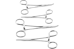 Ainiv 4-Delat Set med Piercingtänger, 12,5 cm, 18 cm Självlåsande Piercingtänger, Fiskeklämma med Sågtandsdesign, Mångsidiga