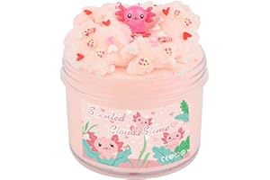 KELVSBEM Axolotl Cloud Slime Pack, Premium DIY Scented Slime for Boys Girls, Party Favors for Kids 8-12, Slime Kit for Girls Ages 8-12, Axolotl Toy for Kids, Stress Relief and Fidget Toy, Birthday Gift
