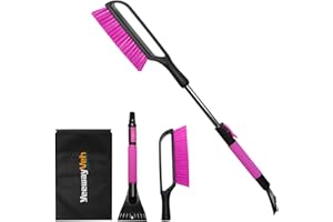 YeewayVeh 35" Snow Brush and Ice Scraper for Car Windshield, 35" Extendable Snow Brush for Car with Soft Grip & Additional Handhold, 2 IN 1 Detachable Car Ice Snow Scraper for Truck SUV Vehicles