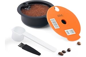 RECAFIMIL Filtro de café reutilizable, cápsulas de café recargables de 60 ml, cápsulas reutilizables de plástico PP para Bosch Tassi*mo, accesorio de máquina de café