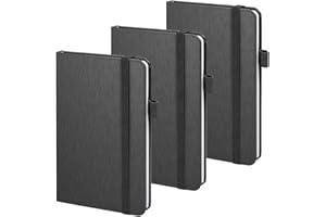 ONAVIA A6 Notizbuch liniert, Hardcover Notizbücher Klein, Notizheft 160 Seiten 6.5mm, Mini Notizblock für Arbeit, Schreiben, Schule, Reise und to do Liste, 9.6 x 14.5 cm 3 Stückpack (Schwarz)