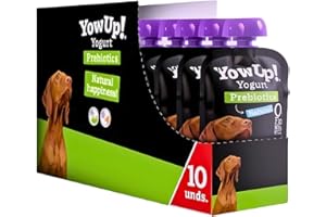 Yogur para Perro YowUp! con Prebióticos | Snack Funcional Saludable | Sin Lactosa, Bajo en Grasa | Pack 10x115g | Chuches Naturales Digestivas