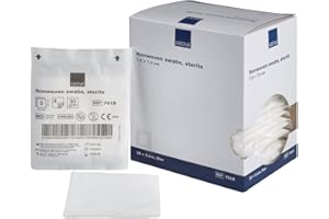 ABENA Gasas Estériles (7,5 x 7,5 cm) | compresas de Gasa no tejidas con 4 capas | para el Cuidado de Heridas Apósitos de uso médico (1 caja = 125 unidades)