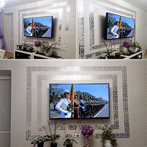 Kingko® 10pcs DIY moderne Acrylplastik Spiegel-Aufkleber-Ar-Halle Schlafzimmer-Dekor (Silber) - 2