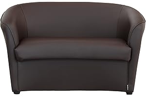 Totò Piccinni Divano POZZETTO 2 posti Alta QUALITA' Made in Italy A.76xL.123xP.67cm (Ecopelle Testa di Moro)