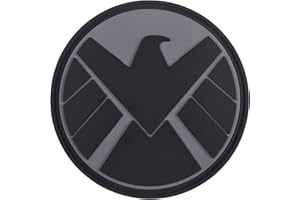 Super6props Avengers SHIELD Black Widow S.H.I.E.L.D 3D PVC Sew on patch. Size 75mm in Diameter.