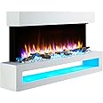 Endeavour Fires Fenwick Wall Mounted Electric Fireplace 110cm/43” 1&2kW, 7 day Programmable Remote Control Fire with an off White Surroud