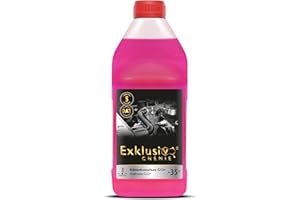 Exklusiv Chemie Nouveau Antigel pour radiateur G12+ | Durabilité 5 Ans | Liquide de Refroidissement Voiture à -35° | Liquide de Refroidissement Voiture G12 | Prêt à l'emploi | 1000ml