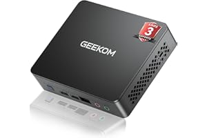 GEEKOM Air12 Lite Mini PC - con Alder Lake N150 CPU, 16GB RAM+512GB SSD Mini Ordenador con Sistema Preinstalado Listo para Usar, 6×USB con 9PIN, Puerto LAN 2.5Gbps, Ideal para Negocio/Hogar/Escuela